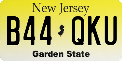 NJ license plate B44QKU