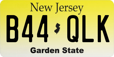 NJ license plate B44QLK