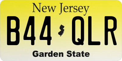 NJ license plate B44QLR