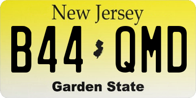 NJ license plate B44QMD