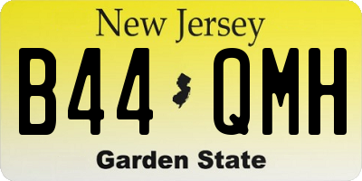 NJ license plate B44QMH