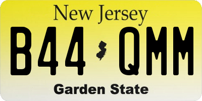 NJ license plate B44QMM