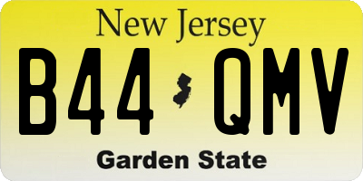 NJ license plate B44QMV