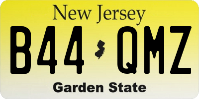 NJ license plate B44QMZ