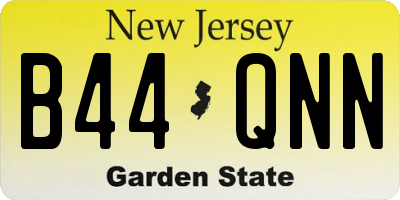 NJ license plate B44QNN