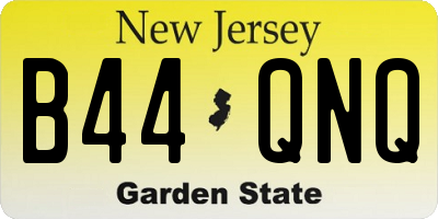 NJ license plate B44QNQ
