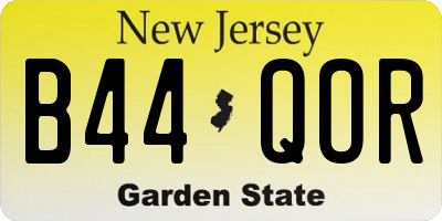 NJ license plate B44QOR
