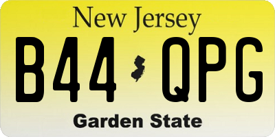 NJ license plate B44QPG