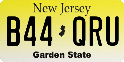 NJ license plate B44QRU