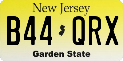NJ license plate B44QRX