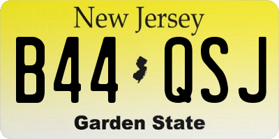 NJ license plate B44QSJ