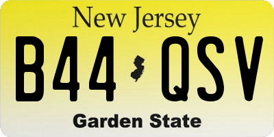 NJ license plate B44QSV