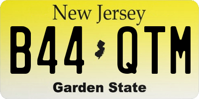 NJ license plate B44QTM