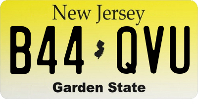 NJ license plate B44QVU