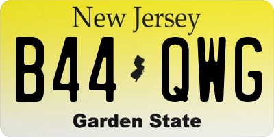 NJ license plate B44QWG