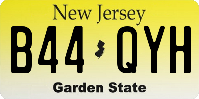 NJ license plate B44QYH