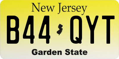 NJ license plate B44QYT