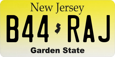 NJ license plate B44RAJ