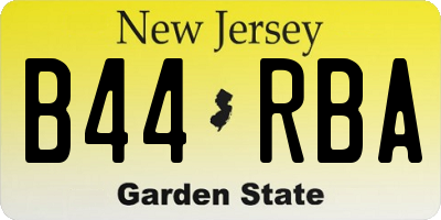 NJ license plate B44RBA