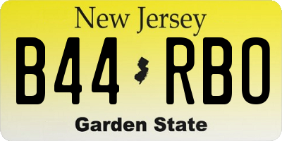 NJ license plate B44RBO