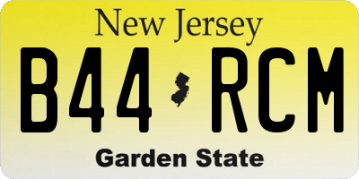NJ license plate B44RCM