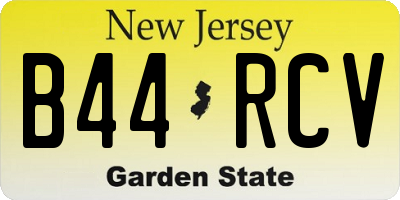 NJ license plate B44RCV