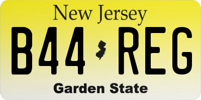NJ license plate B44REG
