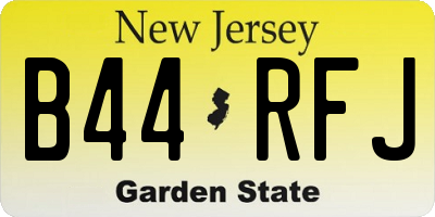 NJ license plate B44RFJ