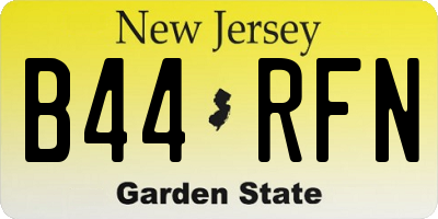 NJ license plate B44RFN