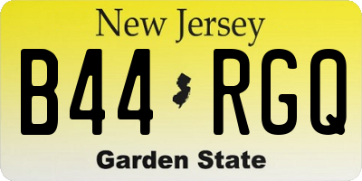 NJ license plate B44RGQ