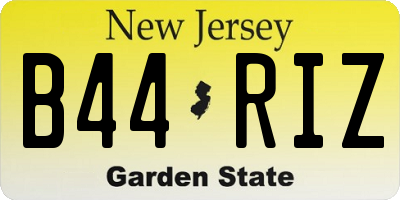 NJ license plate B44RIZ