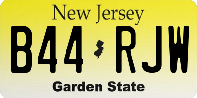 NJ license plate B44RJW