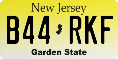 NJ license plate B44RKF