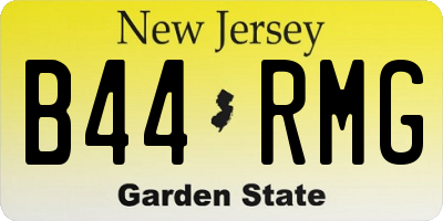 NJ license plate B44RMG
