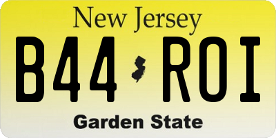 NJ license plate B44ROI