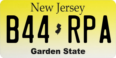 NJ license plate B44RPA