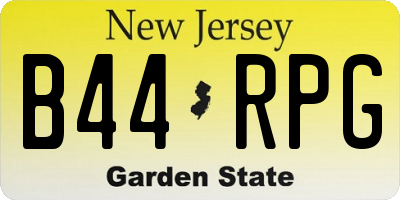 NJ license plate B44RPG