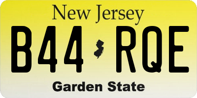 NJ license plate B44RQE