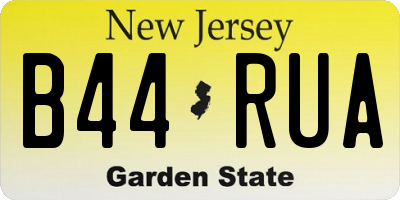 NJ license plate B44RUA