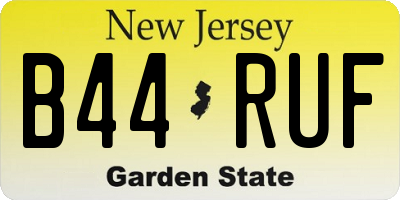 NJ license plate B44RUF