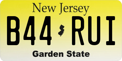 NJ license plate B44RUI