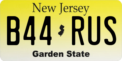 NJ license plate B44RUS