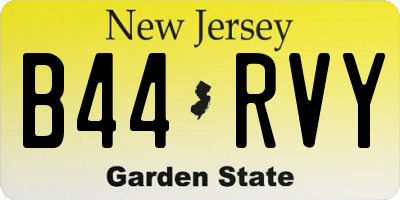 NJ license plate B44RVY