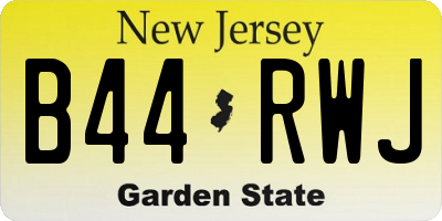 NJ license plate B44RWJ