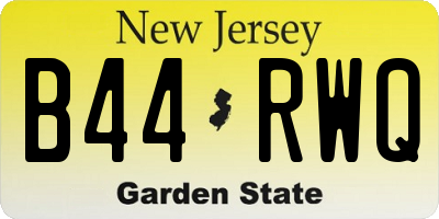 NJ license plate B44RWQ