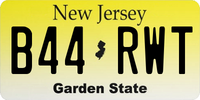 NJ license plate B44RWT