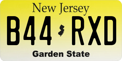 NJ license plate B44RXD