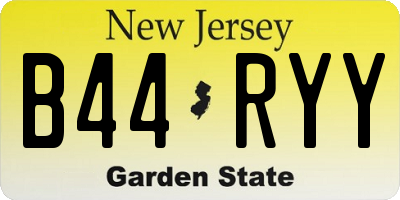 NJ license plate B44RYY