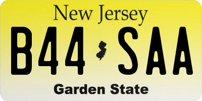 NJ license plate B44SAA