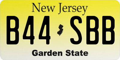 NJ license plate B44SBB